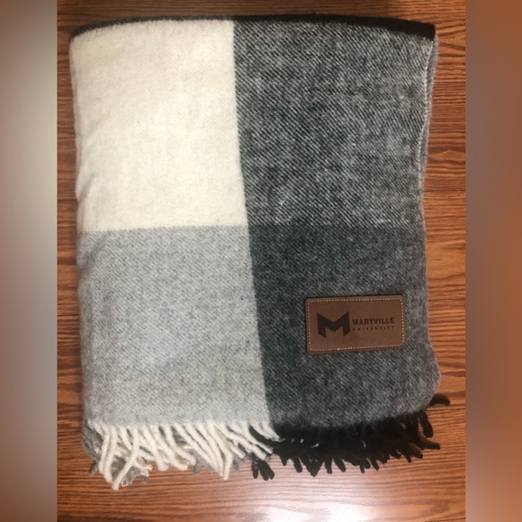 Terrytown Maryville university wool blend Buffalo check throw blanket - Picture 1 of 10